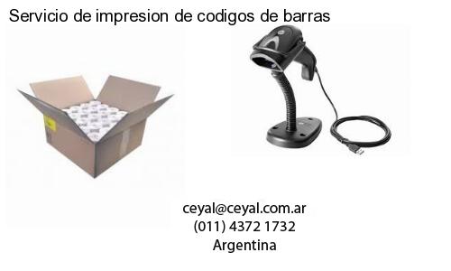 Servicio de impresion de codigos de barras