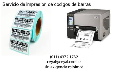 Servicio de impresion de codigos de barras