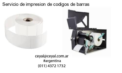 Servicio de impresion de codigos de barras