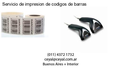 Servicio de impresion de codigos de barras