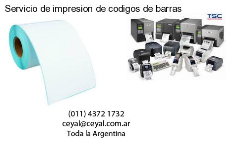 Servicio de impresion de codigos de barras