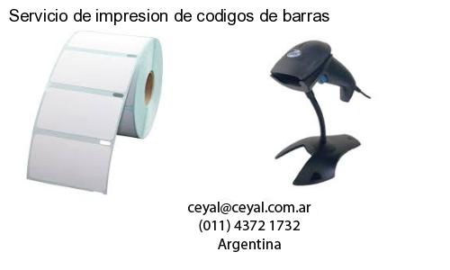 Servicio de impresion de codigos de barras