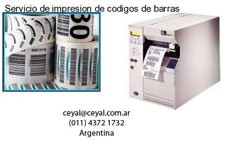 Servicio de impresion de codigos de barras