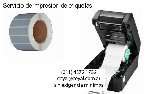 Servicio de impresion de etiquetas