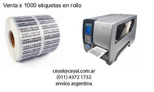 Venta x 1000 etiquetas en rollo