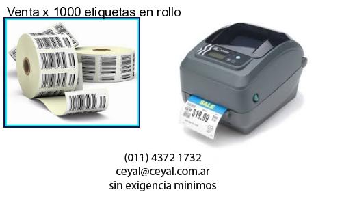 Venta x 1000 etiquetas en rollo