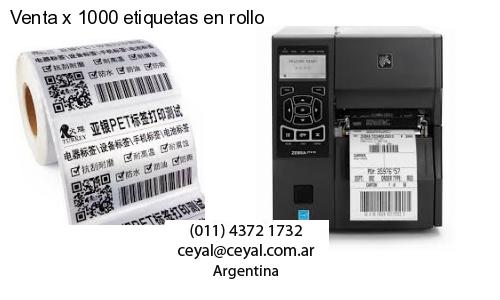Venta x 1000 etiquetas en rollo