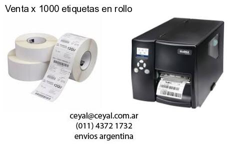 Venta x 1000 etiquetas en rollo