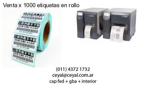 Venta x 1000 etiquetas en rollo