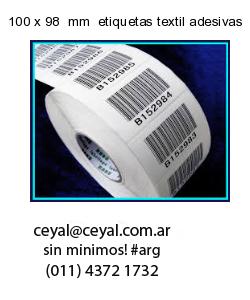100 x 98  mm  etiquetas textil adesivas