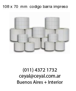 108 x 70  mm  codigo barra impreso