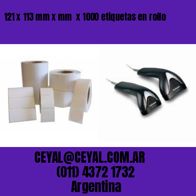 121 x 113 mm x mm  x 1000 etiquetas en rollo