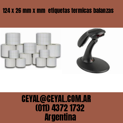 124 x 26 mm x mm  etiquetas termicas balanzas