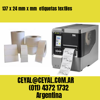 137 x 24 mm x mm  etiquetas textiles