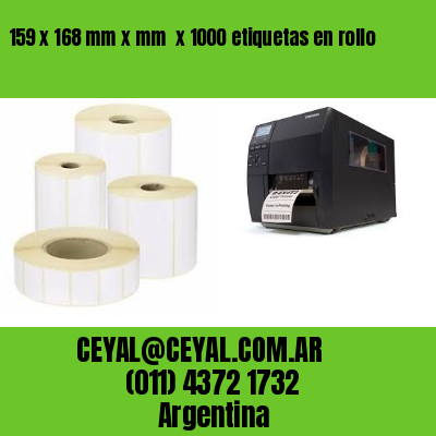 159 x 168 mm x mm  x 1000 etiquetas en rollo