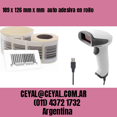 189 x 126 mm x mm  auto adesiva en rollo