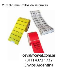 20 x 87  mm  rollos de etiquetas
