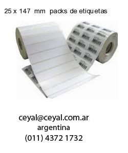 25 x 147  mm  packs de etiquetas