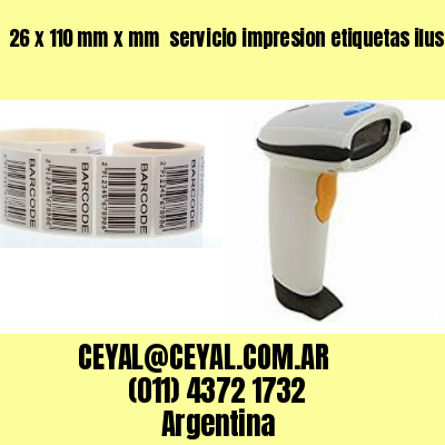 26 x 110 mm x mm  servicio impresion etiquetas ilustracion