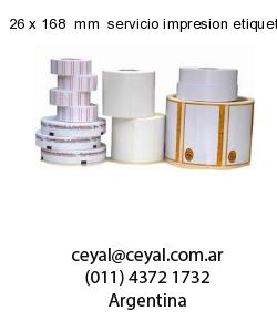 26 x 168  mm  servicio impresion etiquetas correlativas