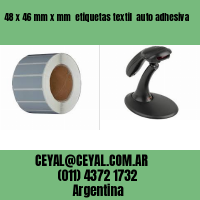 48 x 46 mm x mm  etiquetas textil  auto adhesiva