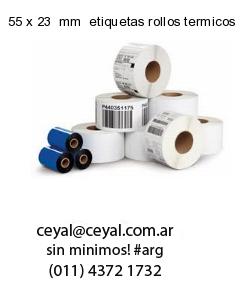 55 x 23  mm  etiquetas rollos termicos