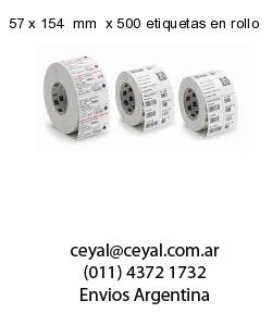 57 x 154  mm  x 500 etiquetas en rollo