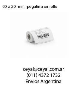 60 x 20  mm  pegatina en rollo