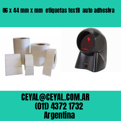 86 x 44 mm x mm  etiquetas textil  auto adhesiva