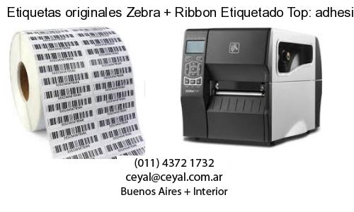 Etiquetas originales Zebra   Ribbon Etiquetado Top: adhesivo   ribbo