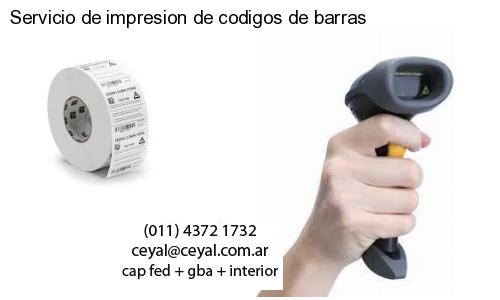 Servicio de impresion de codigos de barras
