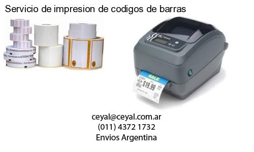 Servicio de impresion de codigos de barras