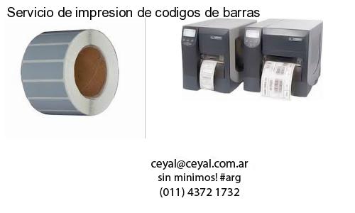 Servicio de impresion de codigos de barras
