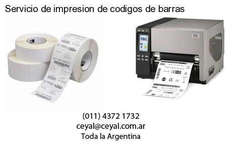 Servicio de impresion de codigos de barras