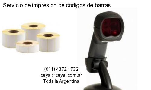 Servicio de impresion de codigos de barras