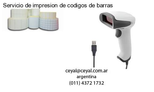 Servicio de impresion de codigos de barras