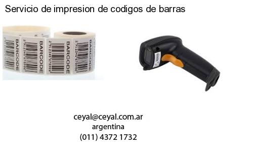 Servicio de impresion de codigos de barras