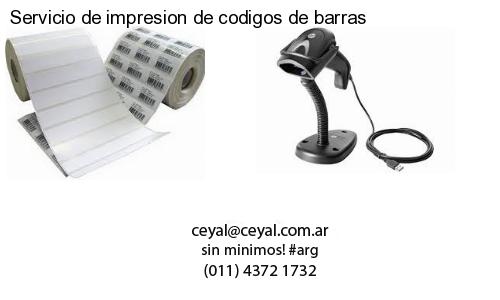 Servicio de impresion de codigos de barras