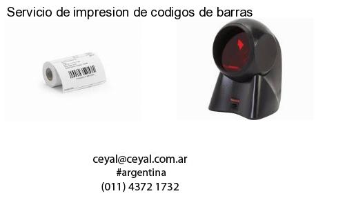 Servicio de impresion de codigos de barras