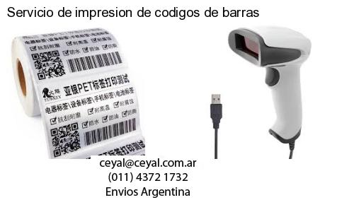 Servicio de impresion de codigos de barras