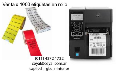 Venta x 1000 etiquetas en rollo