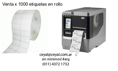 Venta x 1000 etiquetas en rollo