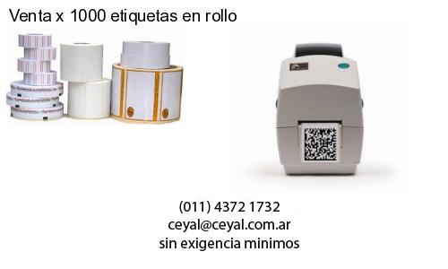 Venta x 1000 etiquetas en rollo