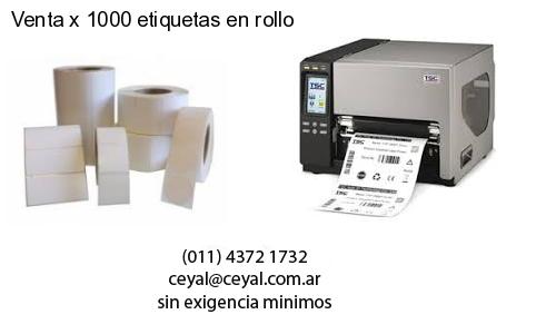 Venta x 1000 etiquetas en rollo