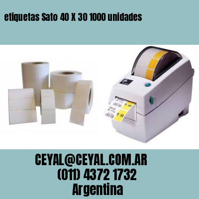 etiquetas Sato 40 X 30 1000 unidades