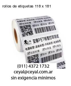 rollos de etiquetas 118 x 181