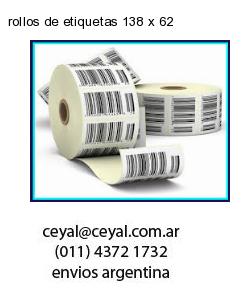 rollos de etiquetas 138 x 62