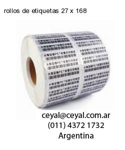 rollos de etiquetas 27 x 168