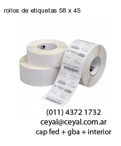 rollos de etiquetas 58 x 45