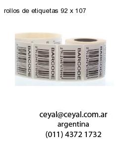 rollos de etiquetas 92 x 107